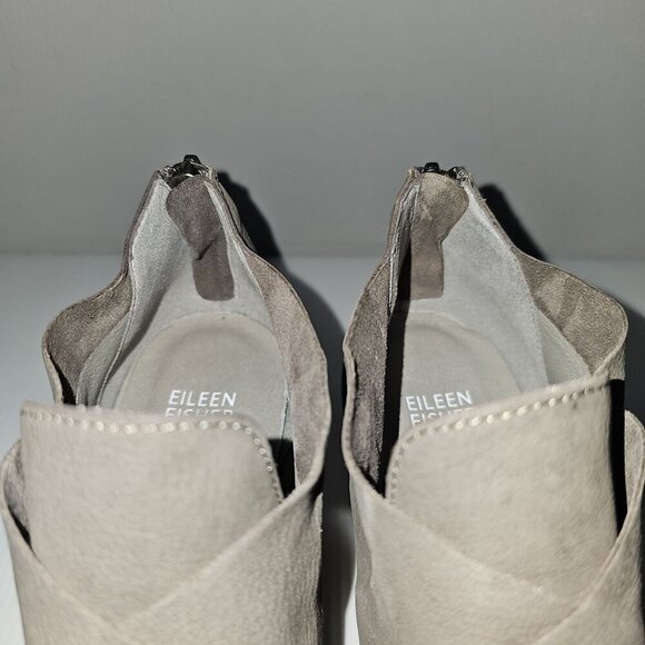 NEW Eileen Fisher Ember Low Ankle Bootie Women 10 Taupe Brown Leather Block Heel - Picture 9 of 13